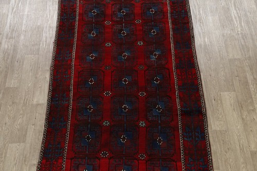 5x10 Vintage Hand-Knotted Balouch Oriental Area Rug Geometric Tribal Wool Carpet - Picture 3 of 12
