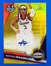 QTY AVL #/75 Aaliyah Edwards Auto 1st Bowman Chrome Yellow Refractor Autograph