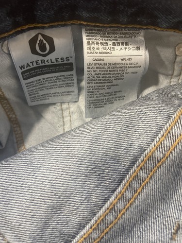 NUEVO Jeans Levi's 505 Calce Regular Lavado a la Piedra Azul Ajuste Medido 50x34 Difícil de Encontrar - Imagen 7 de 8