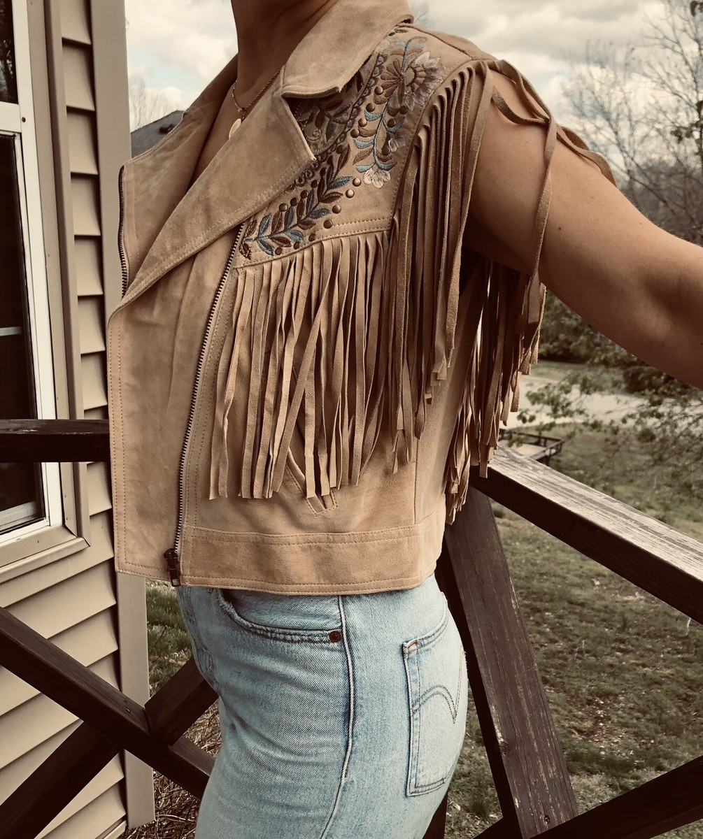 80's FRINGE LEATHER VEST【Mr.Chips TAG】 Vintage 80s Fringe Leather Vest – Honeywood