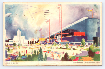 c1933 Agriculture & Dairy Buildings Postcard Century of Progress Chicago IL Fair