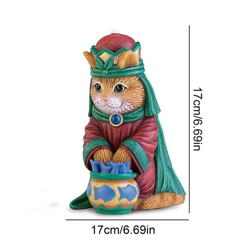 6X Cute Cat Nativity Set Scene Christmas Figures Nativity Figures Baby