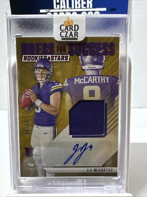 2024 Panini Rookies & Stars JJ McCarthy  Gold Dress For Success RPA /99 Vikings