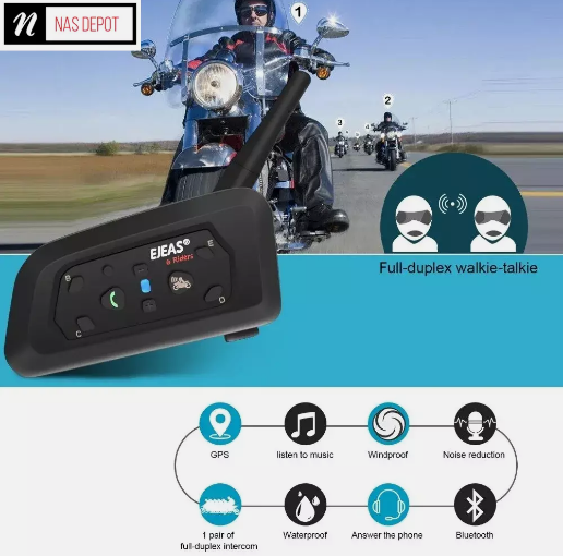 EJEAS V6 PRO Bluetooth Motorcycle Intercom Helmet Headset 800m Interphone NEW UK