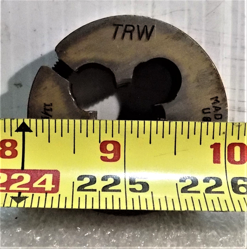USA Made TRW HSS Adjustable Round Right Hand Thread Die 11/16" - 16 TPI X 2" OD - Foto 3 di 3