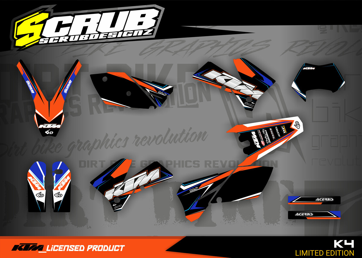 Graphics Kit KTM EXC 125 200 250 300 400 450 525 2005 2006 2007