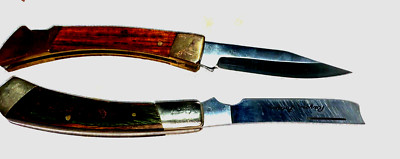 2x Pocketknife - Razor Lock Folder & Heavy Duty Knife Wooden Handles