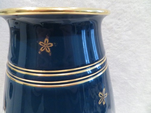 1926 French porcelain Sevres large vase Blue petrol snow stars 30cm 11,8inch - Picture 6 of 11
