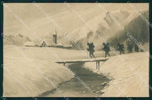 Military WW1 WWI Alpini Bertiglia Degami series 62 NECKED POSTCARD KF5519