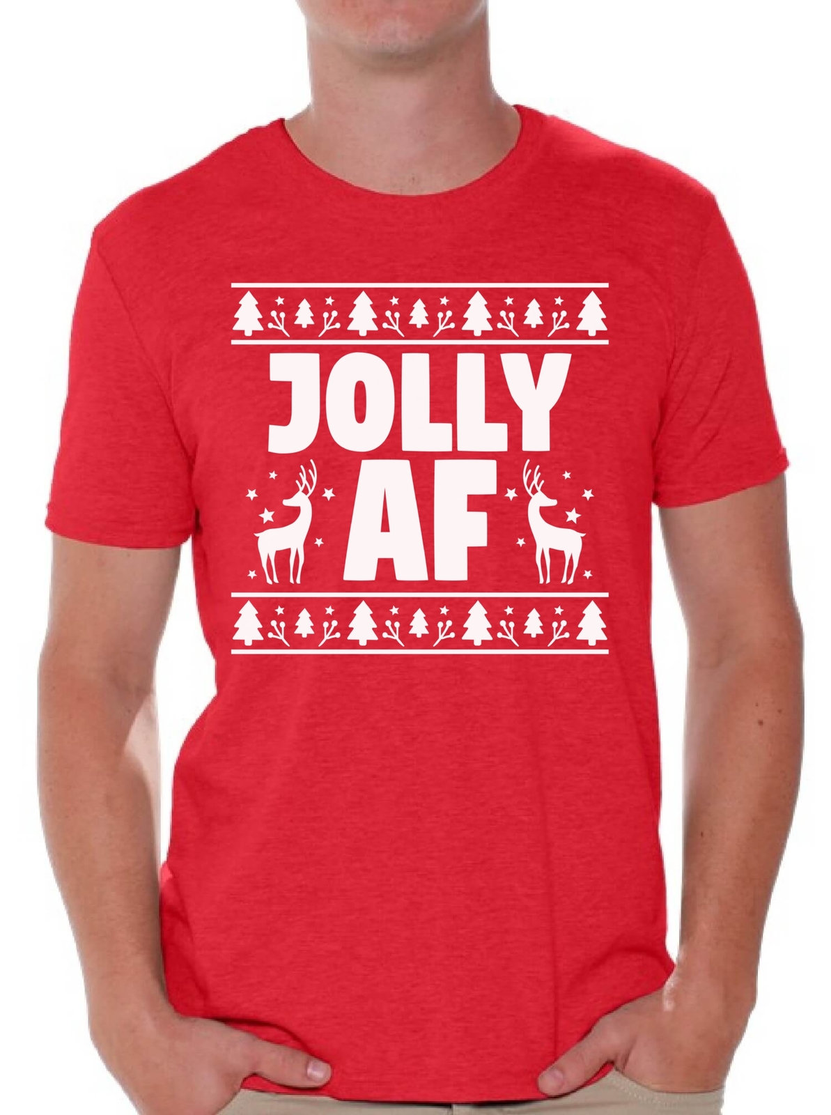 Jolly AF TShirt Funny Christmas Eve Holiday Spirit Xmas Santa Men's