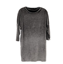 Zara Dress Women Small S Velvet Gray Textured Soft Geometric Round Neckline Mini