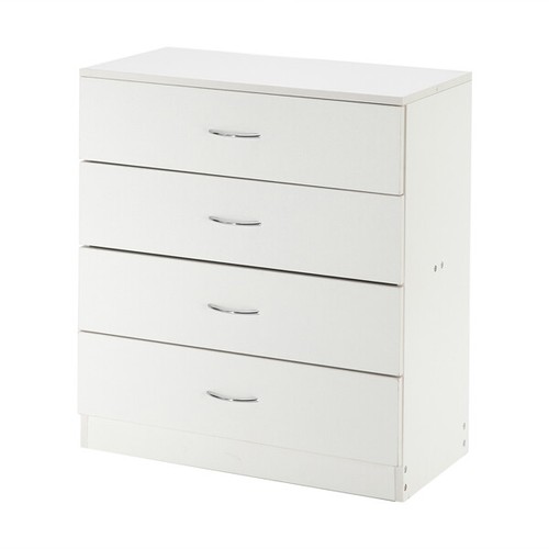 Modern 4-Drawer Dresser Organizer Storage for Bedroom Home Office White Elegant - Picture 9 of 13