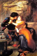 Ｏｉｌ　ｐａｉｎｔｉｎｇ edward charles halle - paolo and francesca romantic in landscape @@