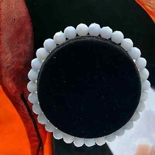 Pale Blue Hexagon Shaped Beaded Stretchy Kids Bracelet 