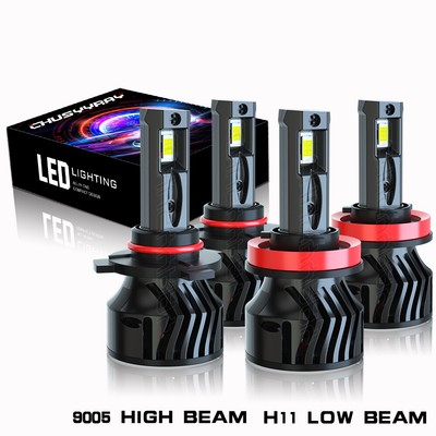 LED Headlight Light Bulbs Combo For Chevy Silverado 1500 2500HD 2007-2015