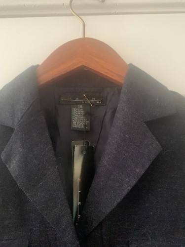 Pierri New York Black Silk Blend Blouse NEW Classic 5 Button Size 10 - Bild 2 von 4