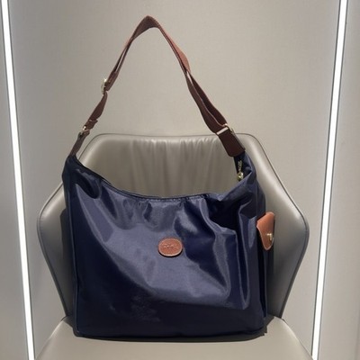 Damen Lila Longchamp Le Pliage Schulter-/Umhängetasche Hobo Messenger Bag SR-049