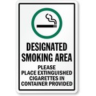 Designated Smoking Area b01060 Aluminum Weatherproof Sign