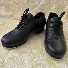 Capezio CG19 Tele Tone Black Leather Lace-Up Tap Dance Shoes, Unisex