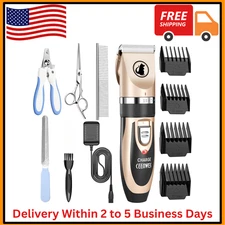 PET CLIPPERS Professional Heavy Duty Trimmer Dog Grooming Kit Thick Hair Trimmer