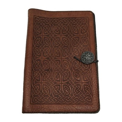 Oberon Design Brown Leather Journal Cover 9'' x 6'' Celtic Design