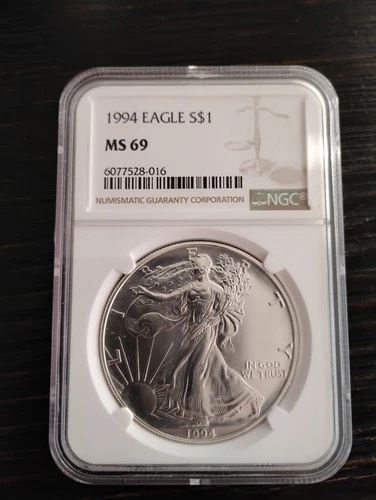 1994 American Silver Eagle NGC MS 69