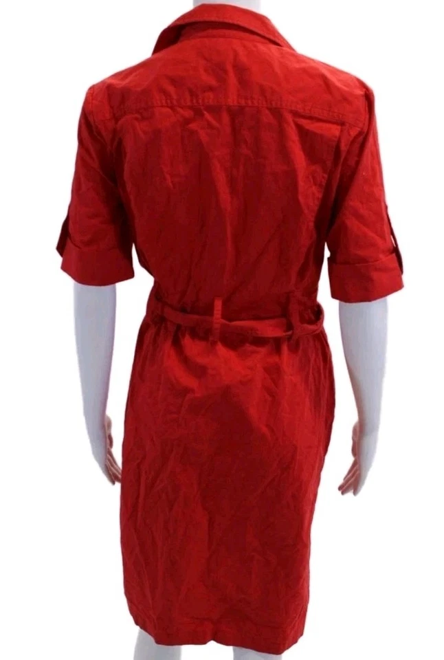 Vestido utilitario rojo Derek Lam Collective talla 40 IT - 4 EE. UU. trabajo viaje informal $310 Foto 3 de 4