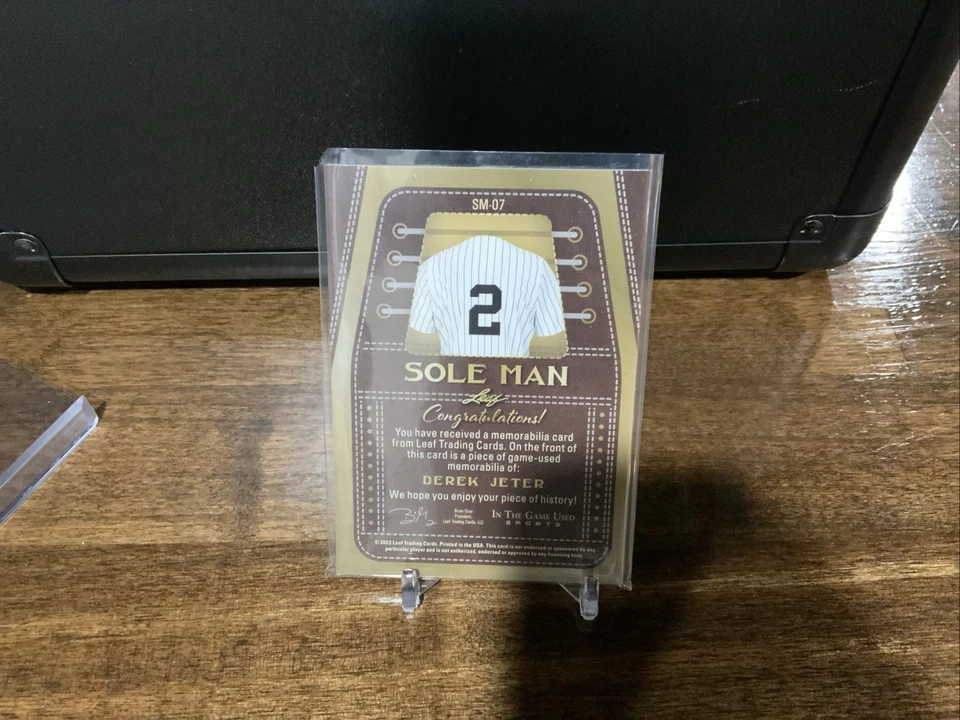 Parche Leaf In The Game 2022 usado suela Derek Jeter hombre logotipo Air Jordan/35 Yanks Foto 2 de 2