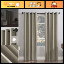 Thermal Energy Saving 100% Blackout Grommet Curtain Panels - 2-Pack, 50"x84", St