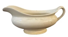 Antique Ironstone Gravy/Sauce Boat Ivory Cottagecore Some Crazing Flawed
