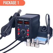 Soldering Station 2 in 1 Hot Air Solder Station with 2 Digital Display,10-Minute
