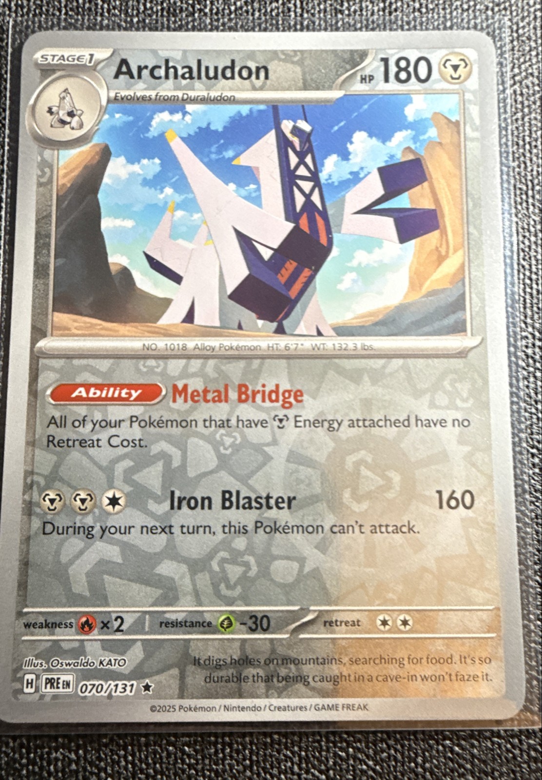 Pokémon Archaludon Reverse Holo 070/131 Prismatic Evolutions Rare NM