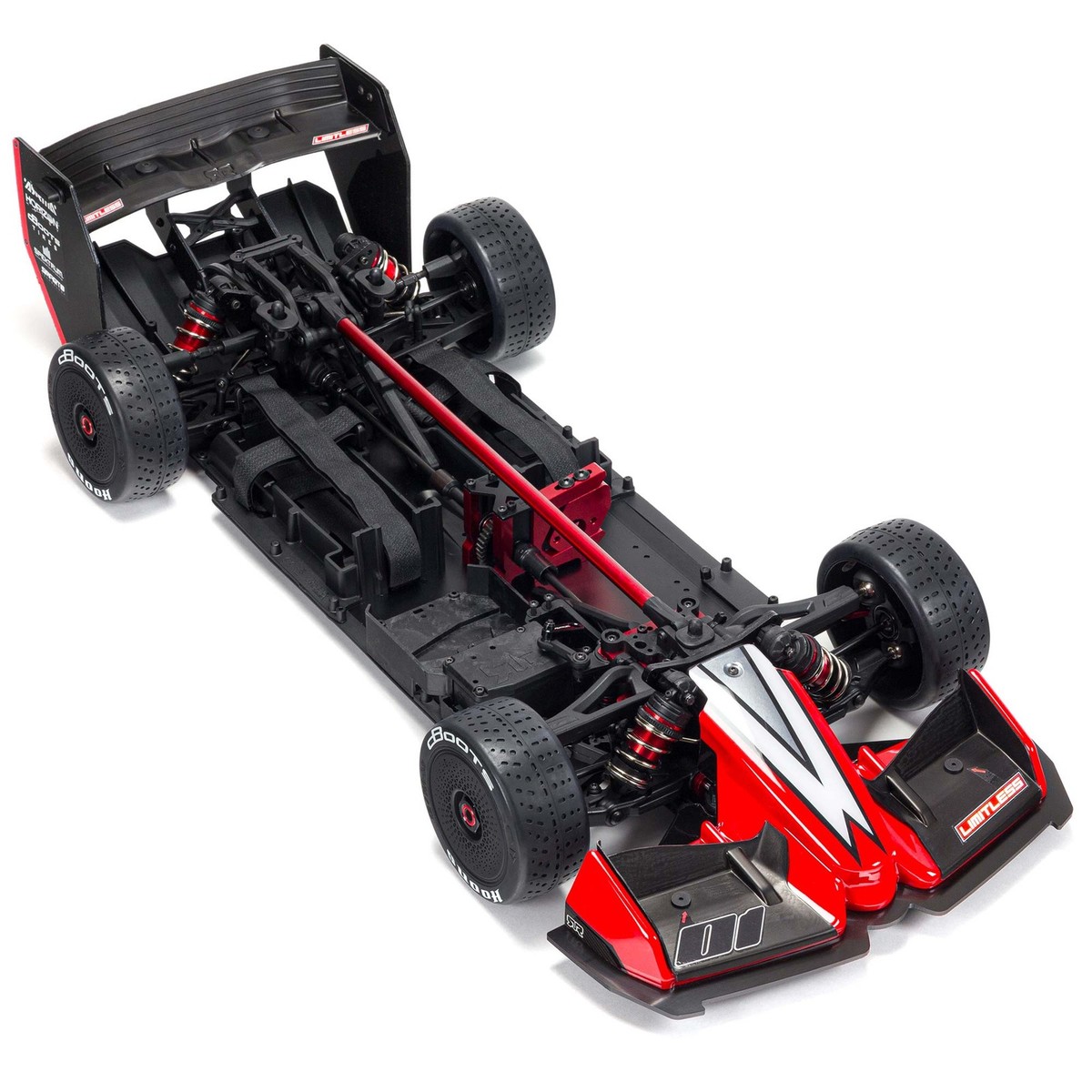 4 Stuks Plastic Wiel Rubberen Band Voor ARRMA 1/7 Overtreding 6S F1 Limitless Rc Auto Zwart