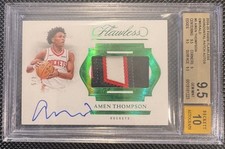 AMEN THOMPSON 2024 FLAWLESS EMERALD HORIZONTAL PATCH AUTO 4/5 BGS 9.5 10 POP 1