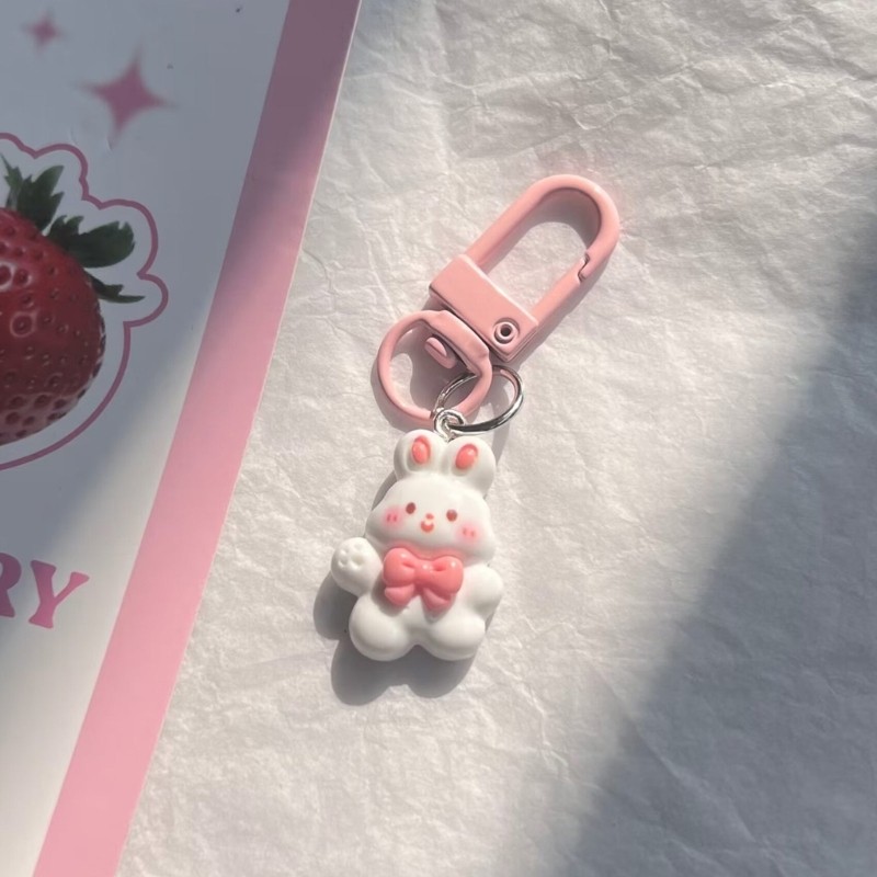 Portable Rabbit Key Chain Charm Soft Bag Embellishment for Animal ...