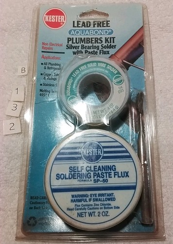 KESTER 82634LEAD FREE PLUMBERS KIT SILVER BEARING SOLDER USA πΊπΈ