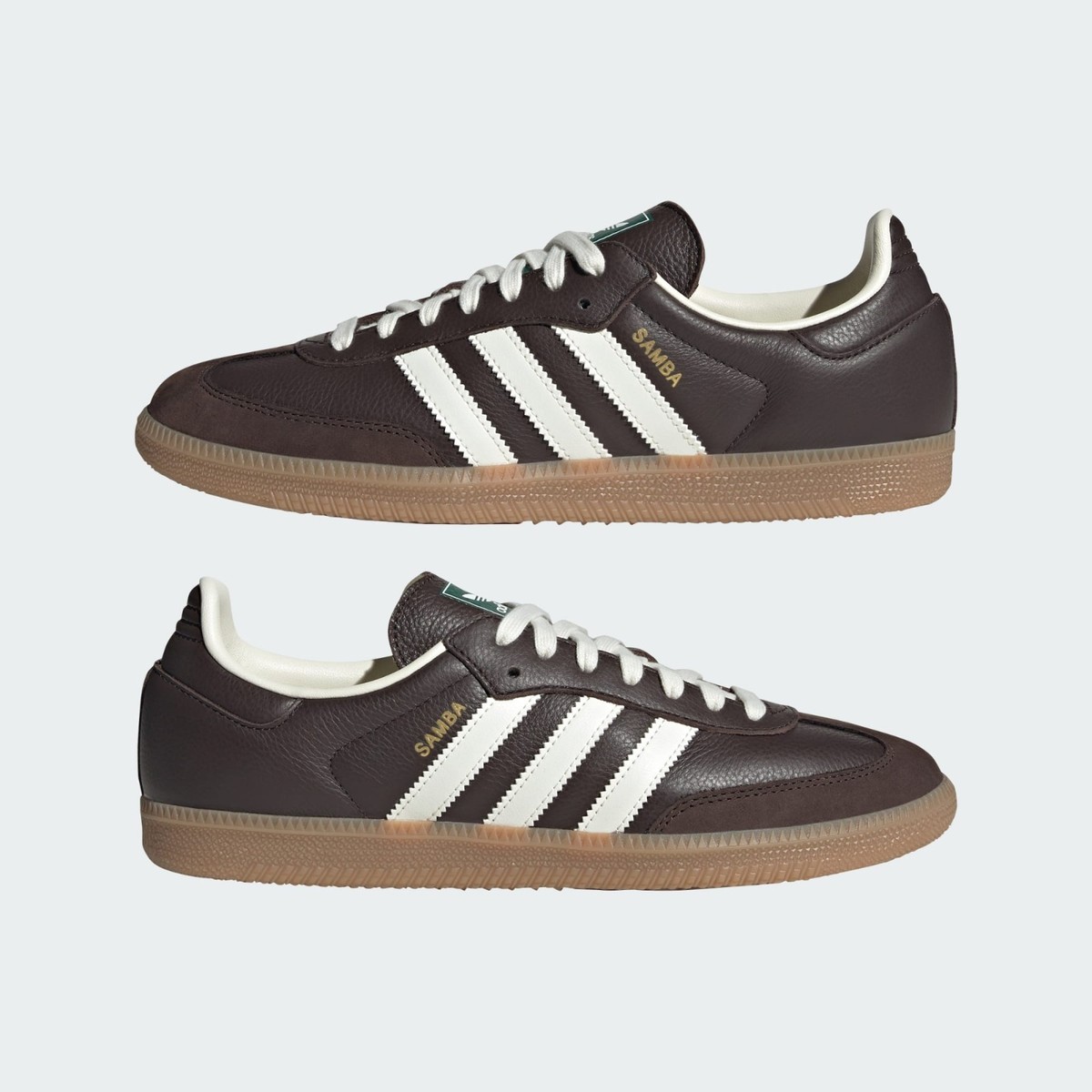 Adidas Samba OG Shoes Original Sneakers Dark Brown/Off White/Gum