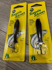 2 NOS Thomas Speedy Shiner C-20 1/6 oz Black Nickel Rare 2 1/2" Trolling Trout