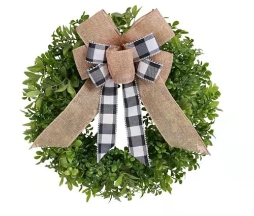 Boxwood Spring Wreath for Front Door,Farmhouse Spring Summer Wreath Green - Picture 2 of 8
