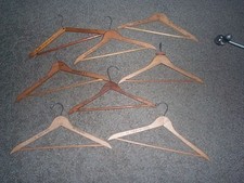 8 Vintage wooden clothes hangers hotels, stores