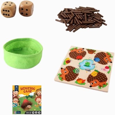 Wooden Hedgehog Game, Interactive Math Learning Toy for Kids with Counting Board