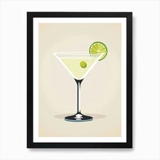 Mid Century Modern Margarita Floral Framed Wall Art Poster Canvas Print Picture