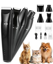 4 in 1 Dog Clippers, USB-C Rechargeable Dog Grooming Clipper Kit Nail Ginder ...