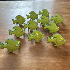 Lot Of 11 Wooden Lime Green Fish Napkin Holders Seafood Meal Dinner