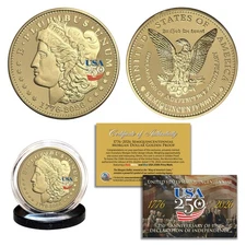 1776-2026 Semiquincentennial AMERICA 250 MORGAN DOLLAR Golden Tribute 1 OZ Coin