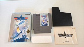 LOT OF 4 BOXED NINTENDO NES GAMES: Pin-Bot, Top Gun, Airwolf, MLB