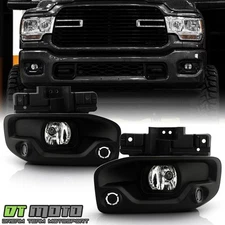 2019-2022 Ram 2500 3500 OE Style Bumper Round Fog Lights Driving Lamps w/Switch