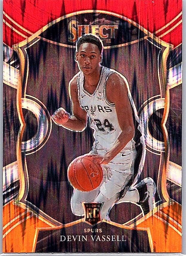 2020-21 Panini Select #71 Devin Vassell Red White Orange Flash