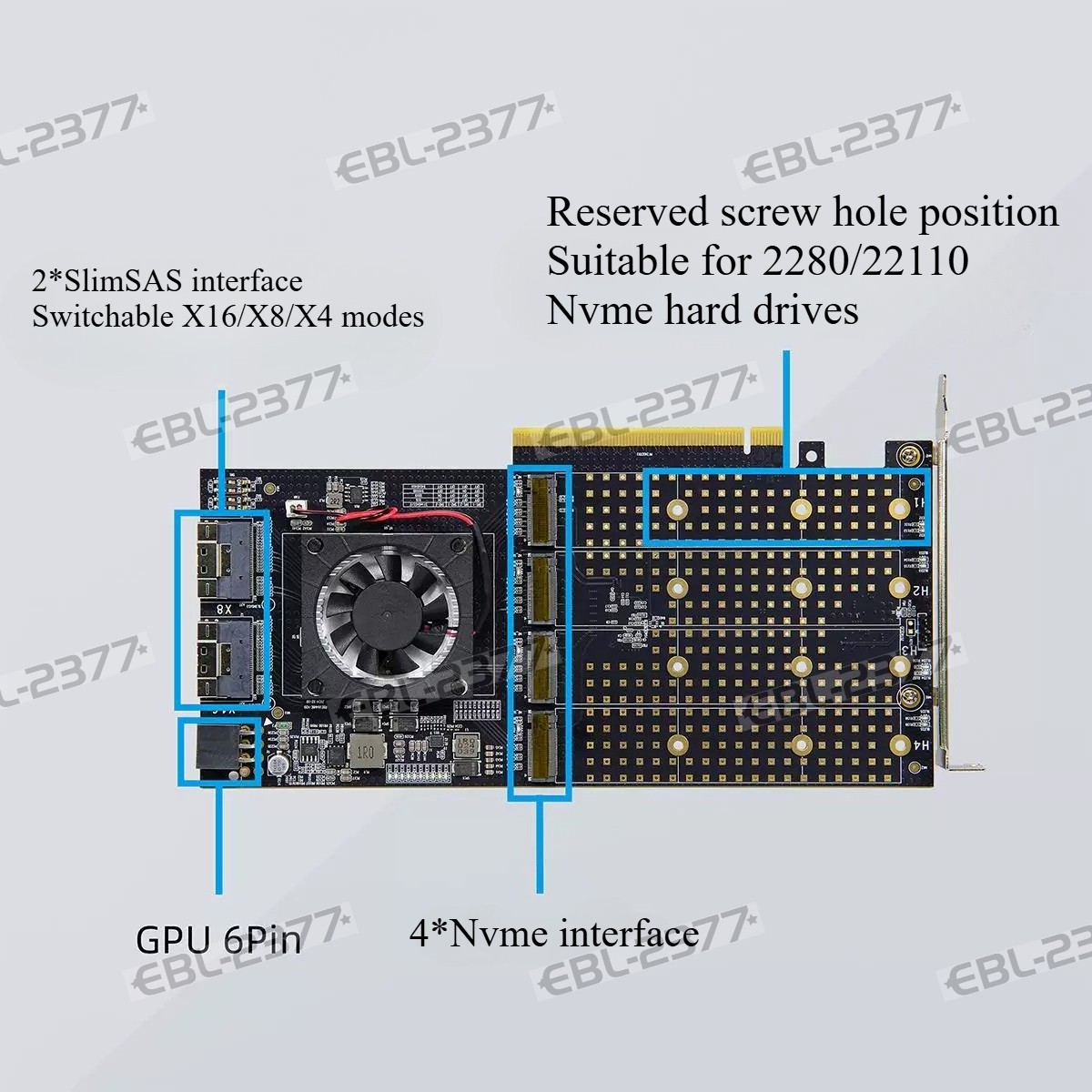 Plx Pci Switch PLX/PEX8749 PCIe 3.0 expansion card Nvme Slimsas Can switch X4/X8/X16 ...