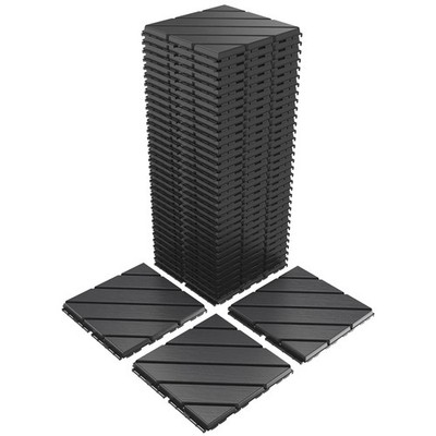 Deck Tiles 36 Pack 12 x12 Interlocking Heavy Duty Waterproof Dark Grey VANCASTLE